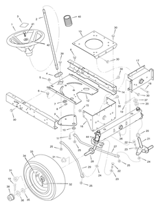 Steering Diagram and Parts List for 312006X50C 2007 Briggs and Stratton Lawn Tractor